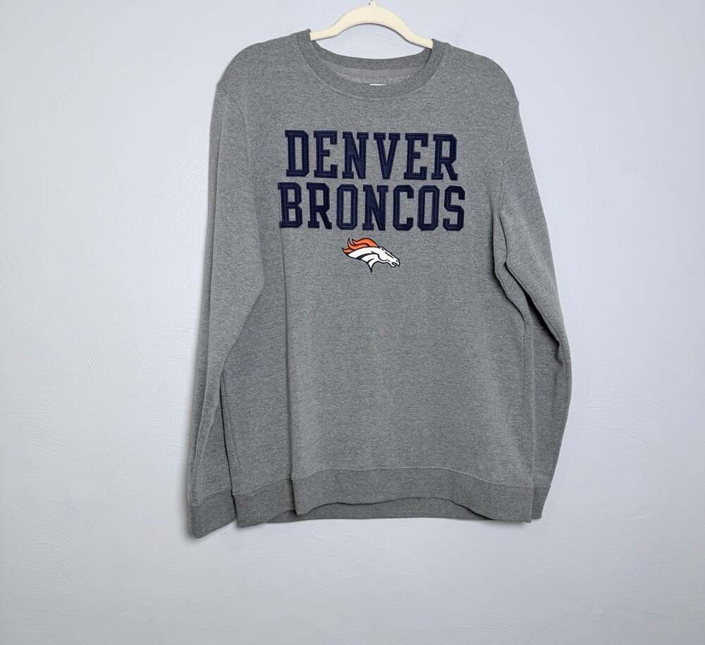 Nfl Team Apparel Denver Broncos Sweatshirt Size Large Gray